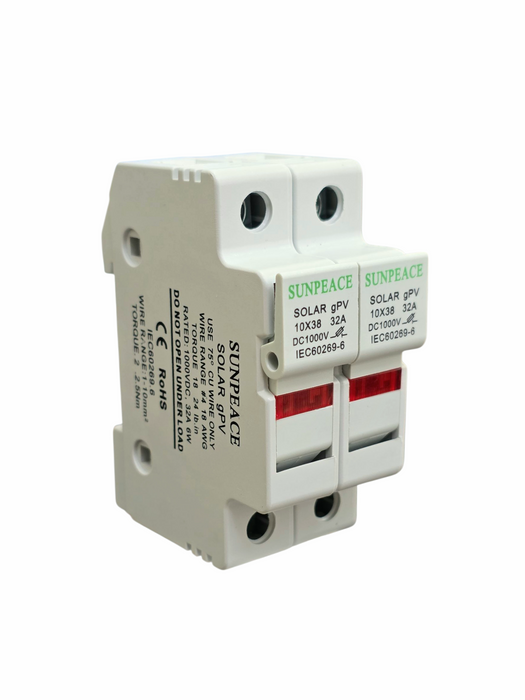 Porta fusible 10x38 con luz riel DIN