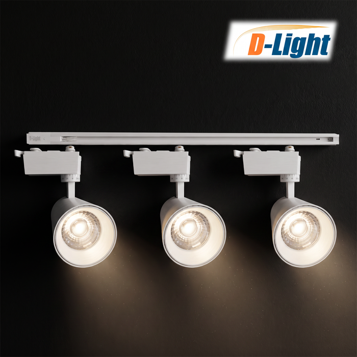kit de 3 lámparas de riel + riel color blanco (incluye lámparas LED blanco neutral)