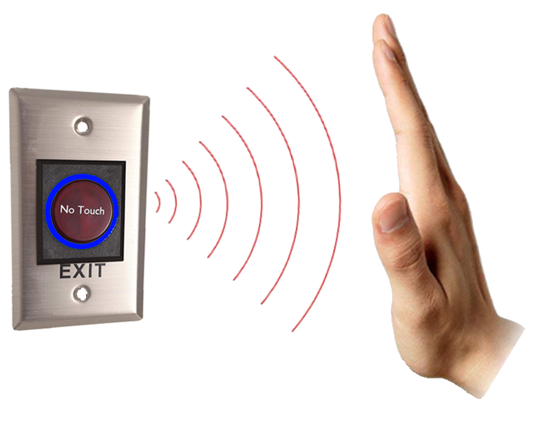 Botón sin contacto para control de acceso