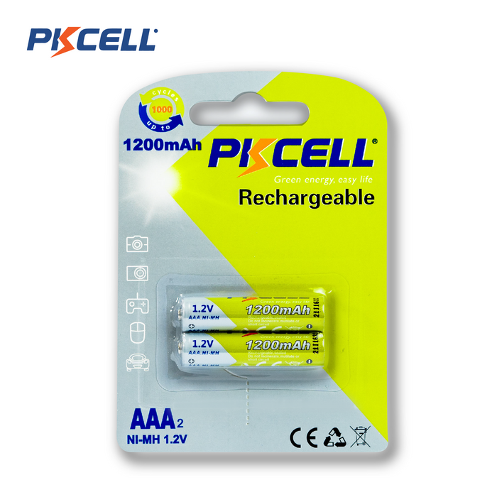 PKcell batería AAA recargable 1.2V 600mA NI-MH  (2 piezas) Electrónica DIY Guatemala