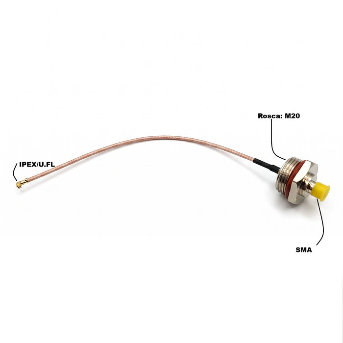 Adaptador pigtail U.FL1 a SMA M20 cable coaxial 6"
