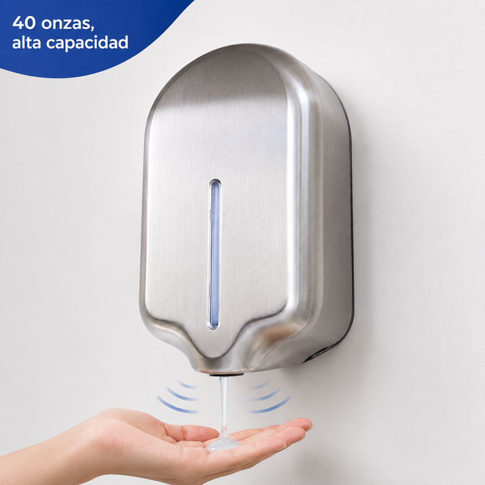 Dispensador Automático de Jabón Líquido - 40 onzas - Acero Inoxidable
