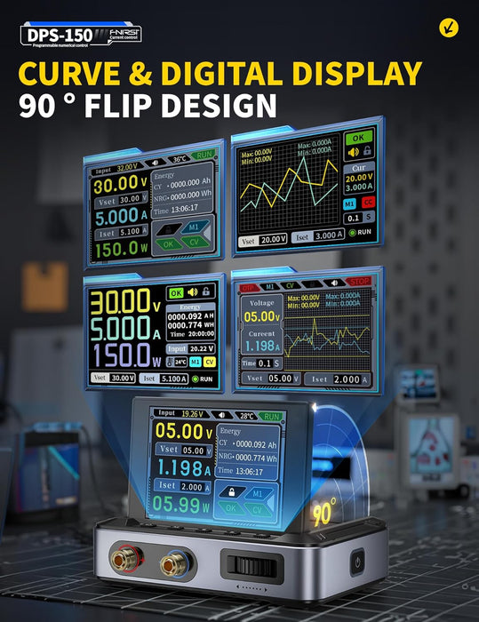 Fuente de alimentación digital FNIRSI DPS-150 30V 5A 150W con pantalla IPS