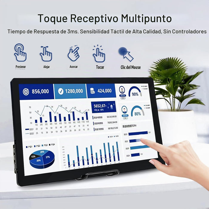Monitor táctil IPS 15.6" Full HD  para Raspberry Pi y PC