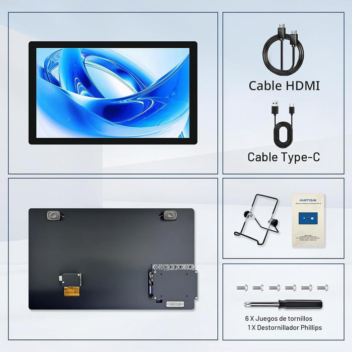 Monitor táctil IPS 15.6" Full HD  para Raspberry Pi y PC