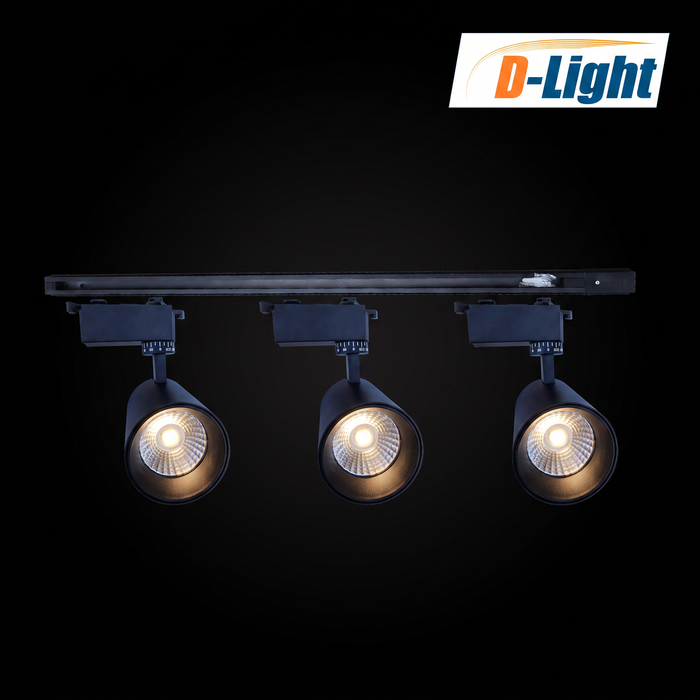 kit de 3 lámparas de riel + riel color negro (incluye lámparas LED blanco neutral)