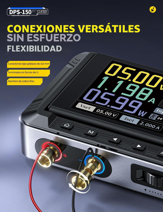 Fuente de alimentación digital FNIRSI DPS-150 30V 5A 150W con pantalla IPS