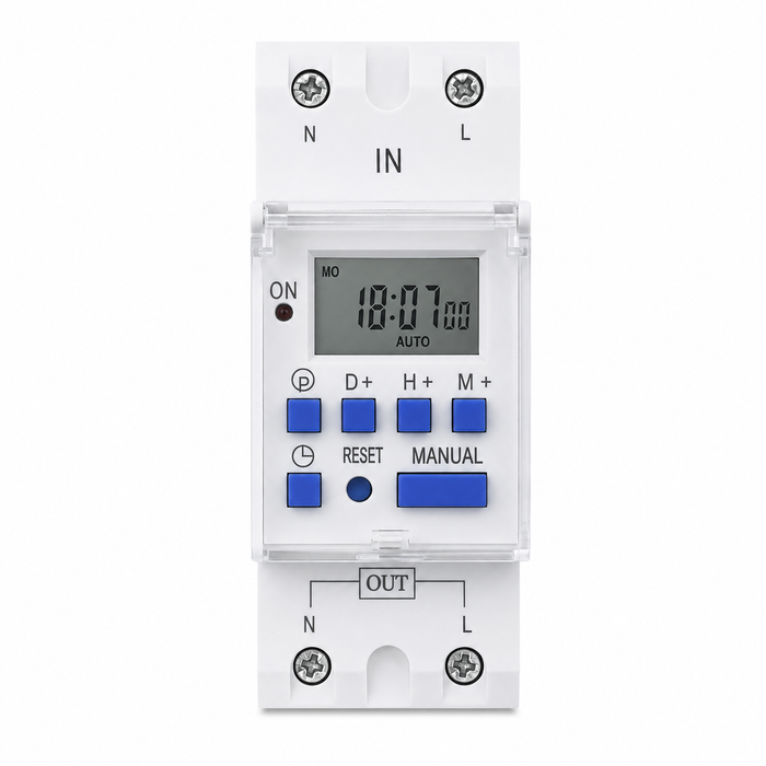 Temporizador digital programable 110V 30A riel DIN