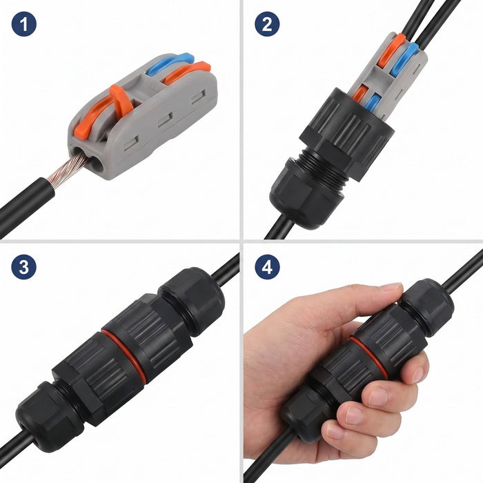 Conector Wago de Empalme Impermeable IP68 de 3 Polos para Cable Eléctrico