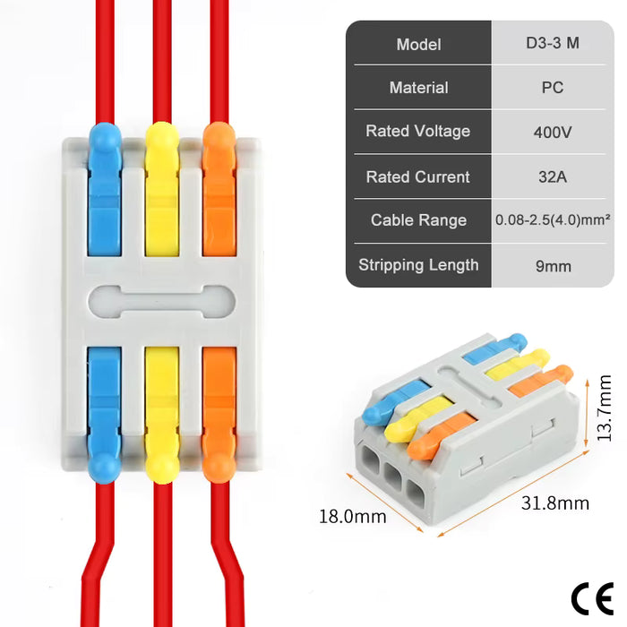 Conector unión Wago 3 pines KV313