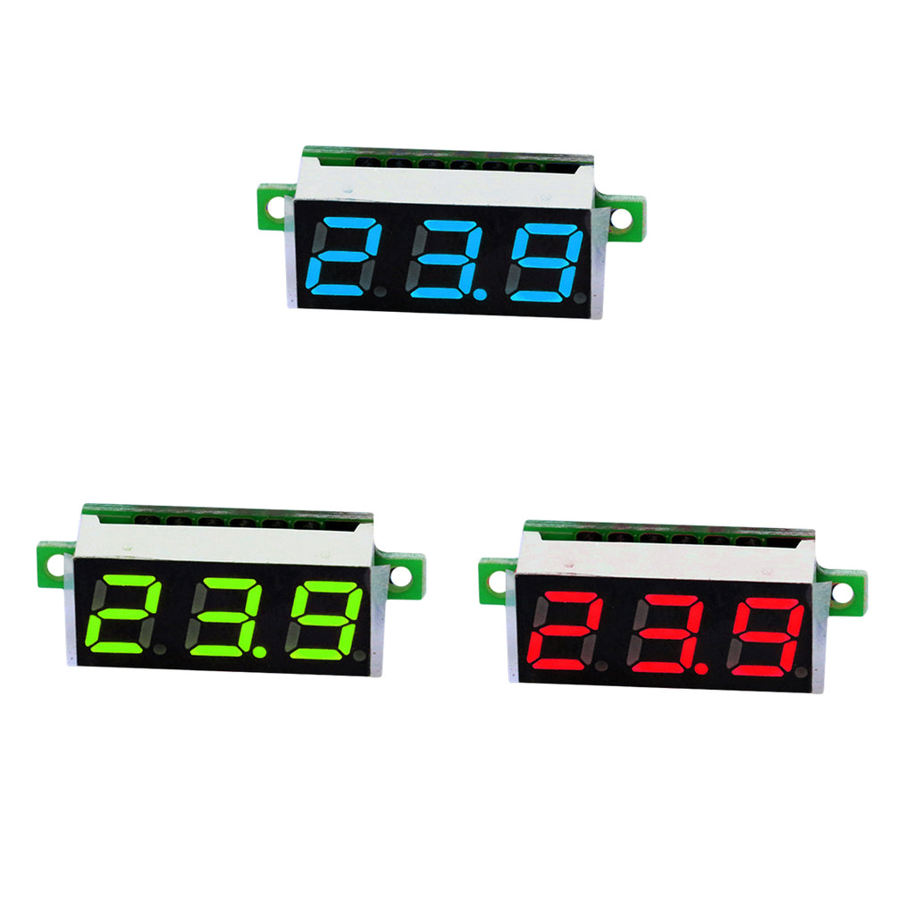 Mini Voltimetro 100v DC 0,36 Pulgadas 3 Hilos - AMARILLO