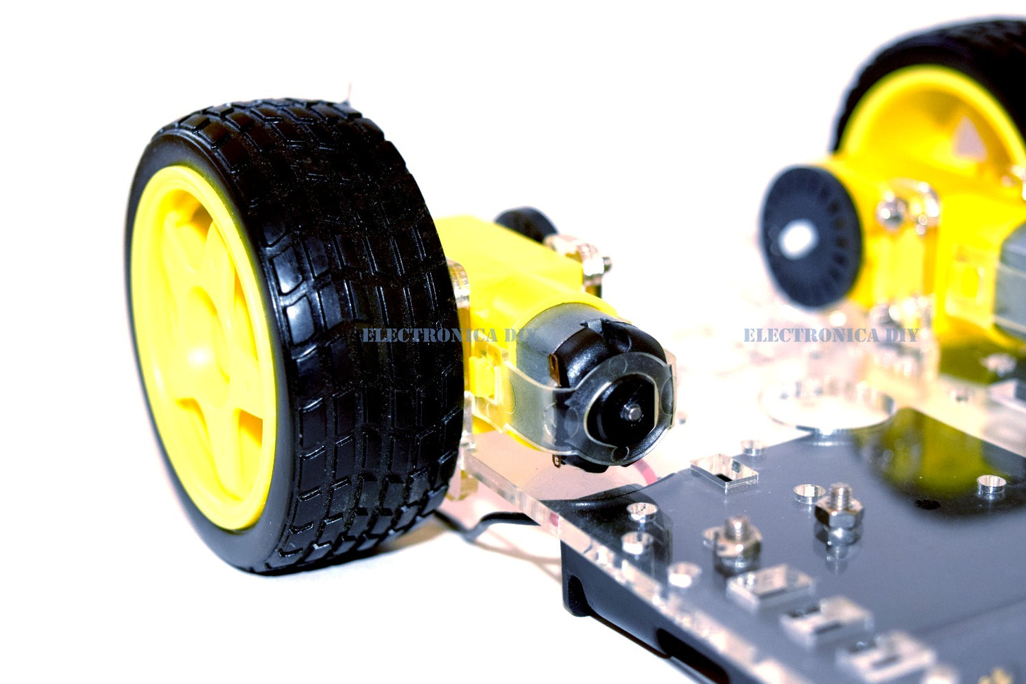 2WD chasis con disco para speed encoder y porta baterías
