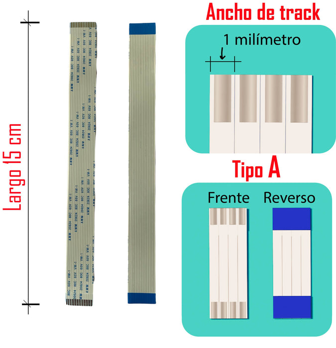 Cables flex 1 mm / 15cm largo / AWM 20624 / Tipo A