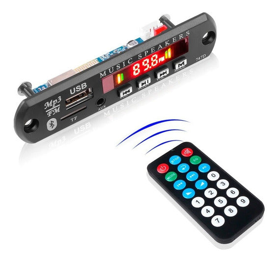 Módulo reproductor MP3 bluetooth y Radio FM, con entrada USB y SD